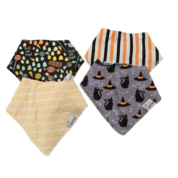 Bundle of 4 Copper Pearl Scarf Bandana Teething Feeding Bibs - Picture 1 of 7